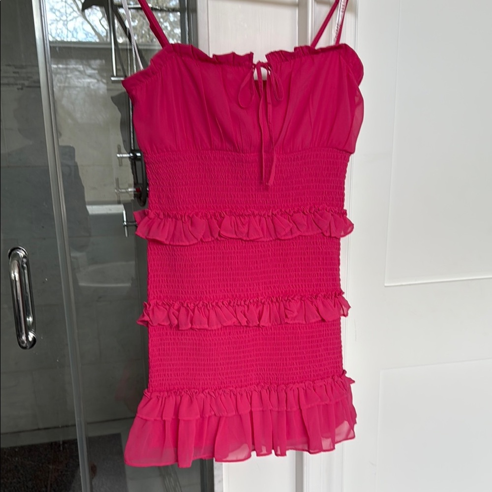 Guess Pink Ruffled Bustier Cocktail Dress
